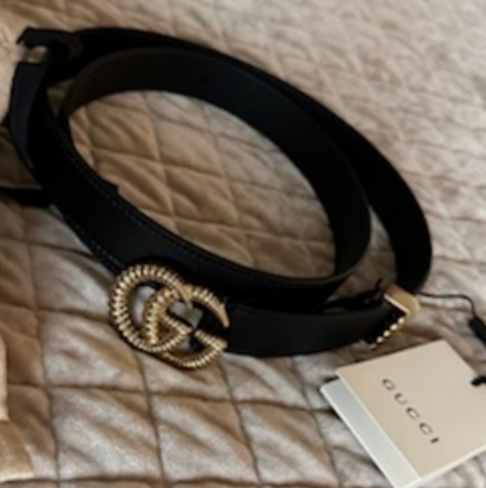 Gucci Black and Gold Women's Belt
